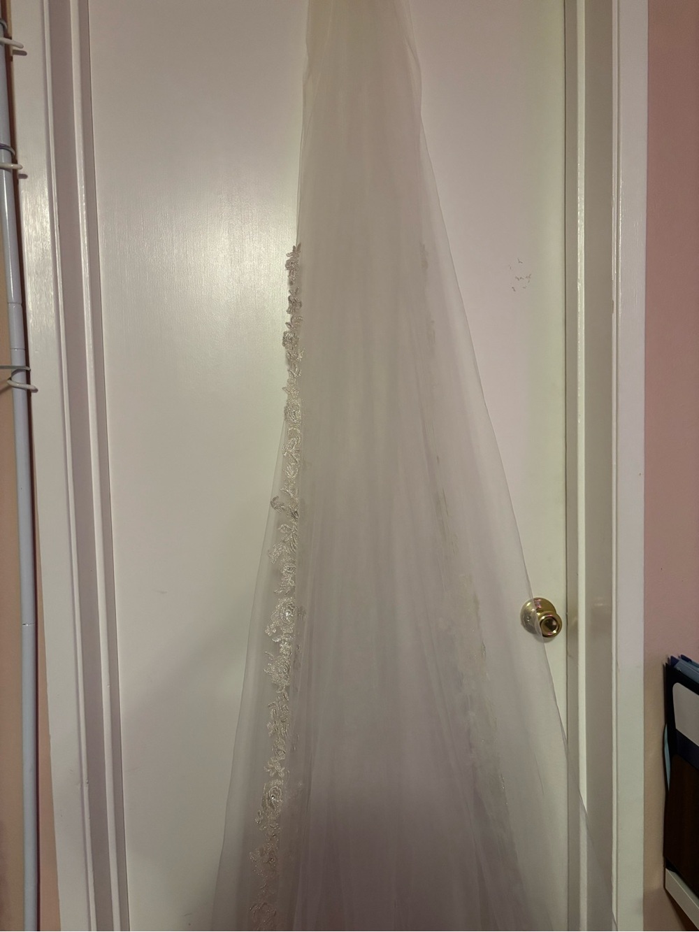 Elegant Lace-Trim Ivory Wedding Veil